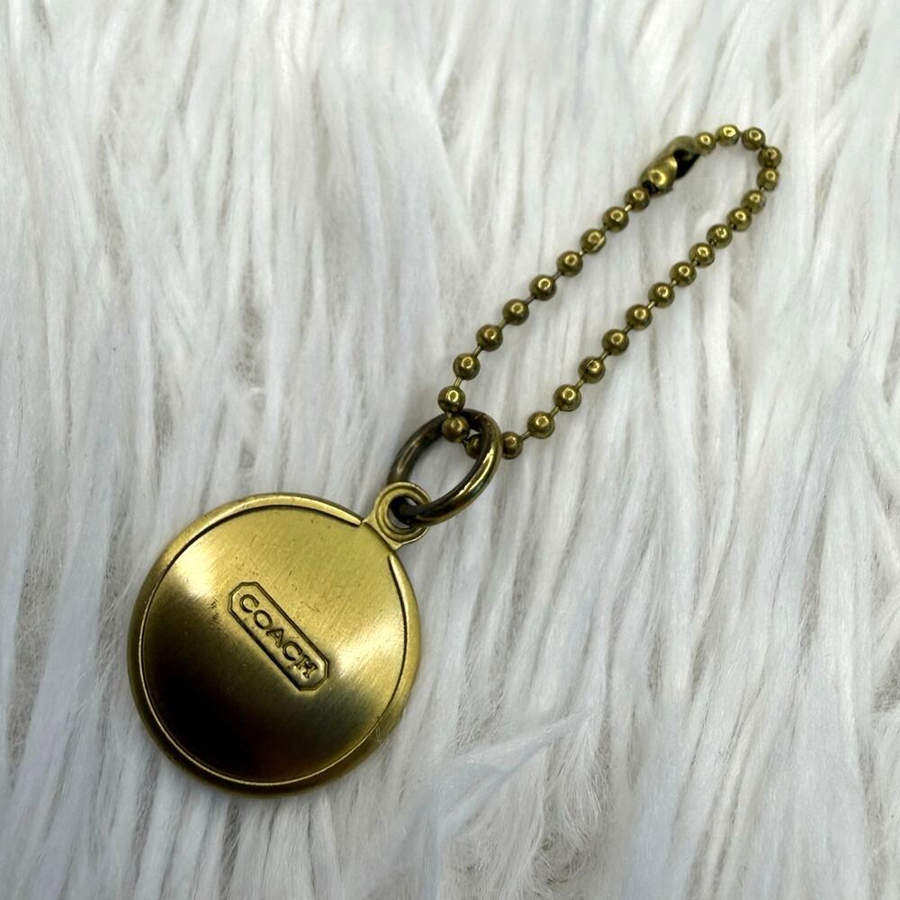 1" Coach Metal Circle Replacement Hangtag Hang Tag Bag Charm - Picture 2 of 2